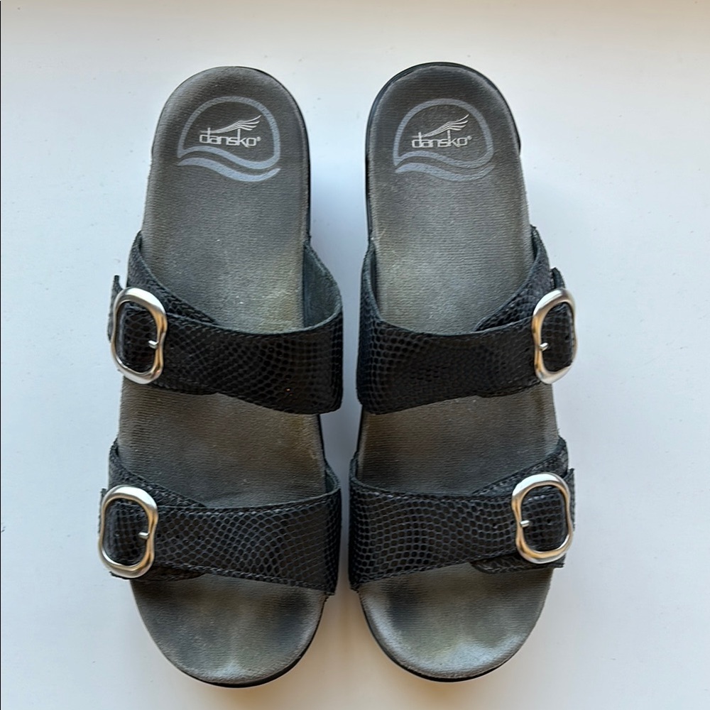 Dansko Black Slide Sandals Size 38
